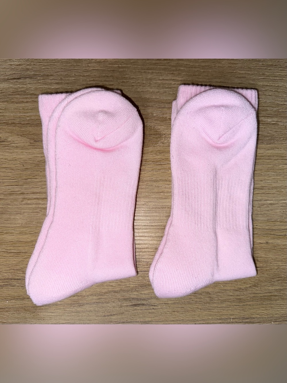 NEW ADIDAS Pink Crew Socks - Twin Pack. Size Large. - Picture 4 of 5